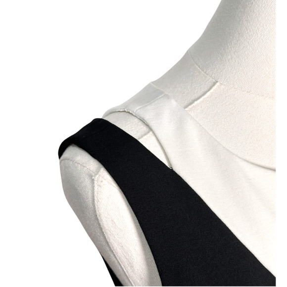 Karen Millen Black White Color Block Ponte Roma Bodycon Sleeveless Dress Size 6 - Picture 3 of 10